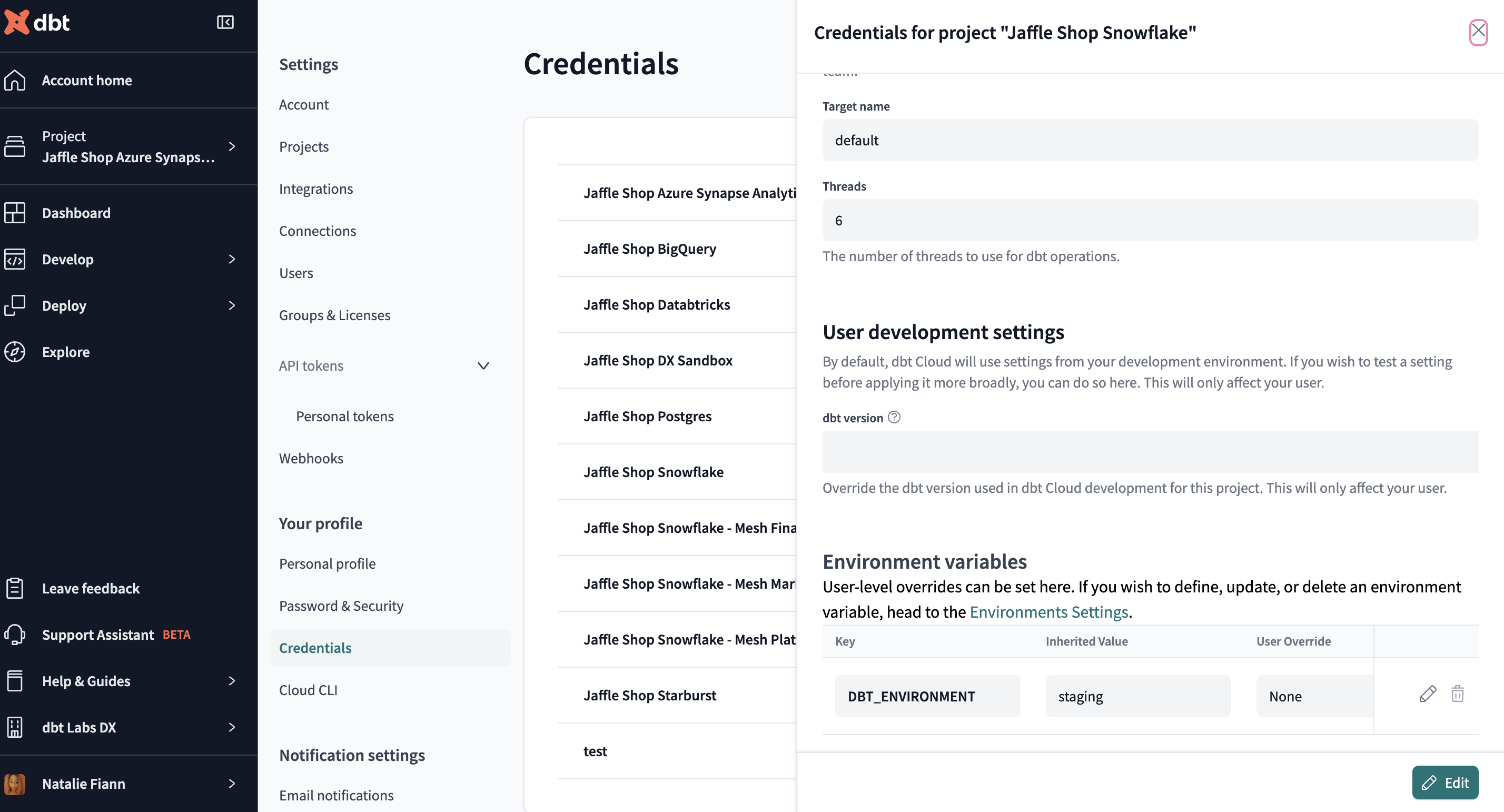 Setting a personal override value Setting a personal override value